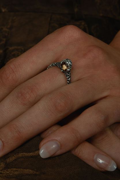 ROCK Ring with Rutile Copper Quartz